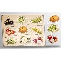 Wooden Puzzle with Knobs Educational and Learning Toy for Kids (Vegetables)