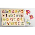 Wooden Small Alphabet &amp; Numbers Puzzle Board for Kids Educational Learning Toy (Pack of 2)