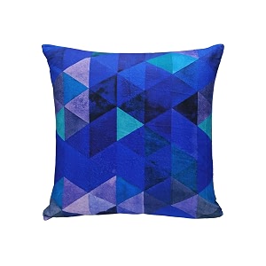 Khooti Velvet Cushion Cover 14x14 Triangular BluePack