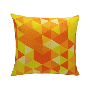 Khooti Velvet Cushion Cover 18x18 Triangular Orange