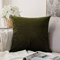 Khooti Velvet Cushion Cover 24x24 Mehandi