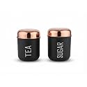 KHR Stainless Steel Container Set with Lid | 2 Pcs | Airtight Kitchen Storage Canisters for Tea & Sugar | Durable Metal Food Storage Containers for Kitchen, Pantry & Countertop Organization