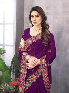 khriti fab georgette embroidered blouse material