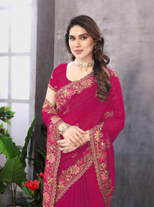 khriti fab georgette embroidered blouse material