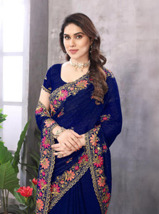 khriti fab georgette embroidered blouse material