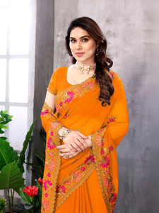 khriti fab georgette embroidered blouse material