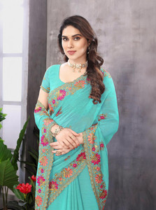 khriti fab georgette embroidered blouse material