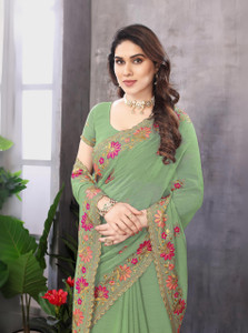 khriti fab georgette embroidered blouse material