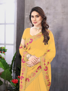 khriti fab georgette embroidered blouse material
