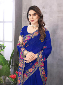 khriti fab georgette embroidered blouse material