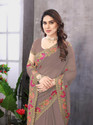 KHRITI FAB Unstitched Georgette Blouse Material Embroidered
