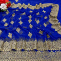 KHRITI FAB Georgette Embroidered Blouse Material