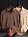 Khushi Creation Men Self Design Casual Brown