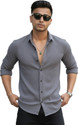 Khushi Creation Men Solid Casual Grey Shirt