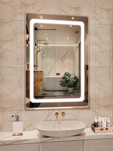khushi decors led decorative glass wall mirror for wash basin and bedroom bathroom mirror