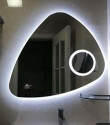 Khushi Decors 21x21 Inch LED Wall Mirror Glass with Touch Sensor Lights for Home Decor HS22 Bathroom Mirror (Triangle Finish : Polished)