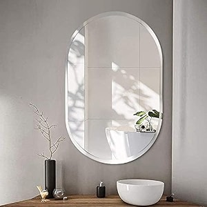 vanity mirror glass bathroom wall - home decor capsule plain mirror for bedroom living room makeup room hall dressing room washbasin rectangular shape size 14 x 20 inch unframed