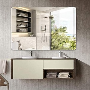 khushi decors glass frameless decorative wall mount rectangle mirror for bathrooms