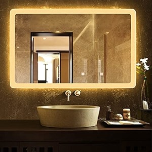 rectangle 3line led mirror glass for bathroom wall - decorative home decor mirror glass for bedroom living room drawing room makeup room wash basin 1234x1834
