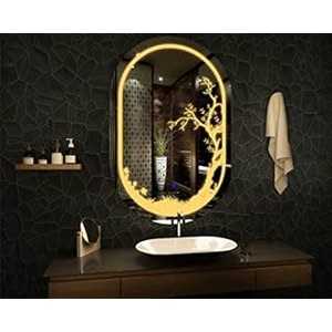led mirror glass for bathroom wall - decorative home decor mirror for bedroom living room hall makeup room washbasin 18x24 inch rectangle ts12