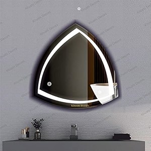led mirror glass for bathroom wall - decorative home decor mirror for bedroom living room hall makeup room washbasin 24x24 inch round ts3
