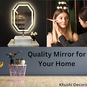 led mirror glass for bathroom wall - decorative home decor mirror for bedroom living room hall makeup room washbasin 18x24 inch oval ts4