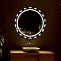 Khushi Decors LED Mirror Glass for Bathroom Wall - Decorative Home Decor Mirror for Bedroom, Living Room, Drawing Room, Hall, Makeup Room and Wash Basin (Size - 24x24 Inch Round HD8)