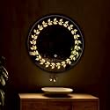 LED Mirror Glass for Bathroom Wall - Decorative Home Decor Mirror for Bedroom, Living Room, Drawing Room, Hall, Makeup Room and Wash Basin (Size - 24x24 Inch Round HD6)