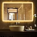 Rectangle 3Line Led Mirror Glass for Bathroom Wall - Decorative Home Decor Mirror Glass for Bedroom Living Room Drawing Room Makeup Room Wash Basin (12"x18")
