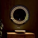 LED Mirror Glass for Bathroom Wall - Decorative Home Decor Mirror for Bedroom, Living Room, Drawing Room, Hall, Makeup Room and Wash Basin (Size - 24x24 Inch Round HD9)