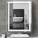 LED Mirror Glass for Bathroom Wall - Decorative Home Decor Mirror for Bedroom, Living Room, Hall, Makeup Room, Washbasin (18x24 Inch Rectangle TS8)