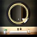 LED Mirror Glass for Bathroom Wall - Decorative Home Decor Mirror for Bedroom, Living Room, Hall, Makeup Room, Washbasin (21x21 Inch Round TS13)