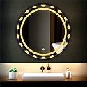 LED Mirror Glass for Bathroom Wall - Decorative Home Decor Mirror for Bedroom, Living Room, Hall, Makeup Room, Washbasin (24x24 Inch Round TS1)