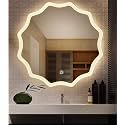 LED Mirror Glass for Bathroom Wall - Decorative Home Decor Mirror for Bedroom, Living Room, Hall, Makeup Room, Washbasin (21x21 Inch Round TS8)