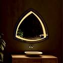 LED Mirror Glass for Bathroom Wall - Decorative Home Decor Mirror for Bedroom, Living Room, Drawing Room, Hall, Makeup Room and Wash Basin (Size - 24x24 Inch Triangle HD13)