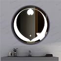 LED Mirror Glass for Bathroom Wall - Decorative Home Decor Mirror for Bedroom, Living Room, Hall, Makeup Room, Washbasin (24x24 Inch Round TS6)