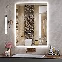 LED Mirror Glass for Bathroom Wall - Decorative Home Decor Mirror for Bedroom, Living Room, Hall, Makeup Room, Washbasin (18x24 Inch Rectangle TS3)