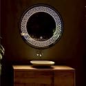 Khushi Decors LED Mirror Glass for Bathroom Wall - Decorative Home Decor Mirror for Bedroom, Living Room, Drawing Room, Hall, Makeup Room and Wash Basin (Size - 24x24 Inch Round HD12)