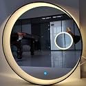 LED Mirror Glass for Bathroom Wall - Decorative Home Decor Mirror for Bedroom, Living Room, Hall, Makeup Room, Washbasin (21x21 Inch Round TS2)