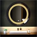LED Mirror Glass for Bathroom Wall - Decorative Home Decor Mirror for Bedroom, Living Room, Hall, Makeup Room, Washbasin (21x21 Inch Round TS9)