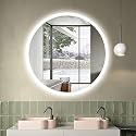 LED Mirror Glass for Bathroom Wall - Decorative Home Decor Mirror for Bedroom, Living Room, Hall, Makeup Room, Washbasin (21x21 Inch Round TS11)