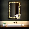LED Mirror Glass for Bathroom Wall - Decorative Home Decor Mirror for Bedroom, Living Room, Hall, Makeup Room, Washbasin (18x24 Inch Rectangle TS9)