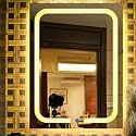 LED Mirror Glass for Bathroom Wall - Decorative Home Decor Mirror for Bedroom, Living Room, Hall, Makeup Room, Washbasin (18x24 Inch Rectangle TS2)