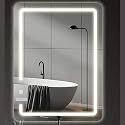 LED Mirror Glass for Bathroom Wall - Decorative Home Decor Mirror for Bedroom, Living Room, Hall, Makeup Room, Washbasin (18x24 Inch Rectangle TS4)