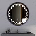 LED Mirror Glass for Bathroom Wall - Decorative Home Decor Mirror for Bedroom, Living Room, Hall, Makeup Room, Washbasin (24x24 Inch Round TS8)