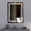 LED Mirror Glass for Bathroom Wall - Decorative Home Decor Mirror for Bedroom, Living Room, Hall, Makeup Room, Washbasin (18x24 Inch Rectangle TS11)