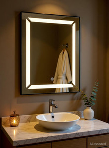 khushi decors mirror h65 bathroom mirror birds finish  polished