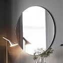 Round Wall Mirror Glass Bathroom - Frameless Wall Mirror Plain Kach, Mirror Glass for Makeup, Home, Room, Bedroom, Dressing Room (21x21 Inch)