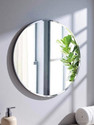 Khushi Decors Round Wall Mirror Glass for Living, Bedroom,Kitchen & Bathroom (Size:15X15 INCH) Bathroom Mirror (Abstract Finish : Polished)