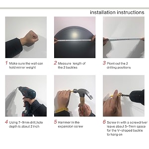 vanity mirror glass bathroom wall - home decor plain mirror for bedroom living room dressing room makeup room wash basin round shape size - 24 x24 inch